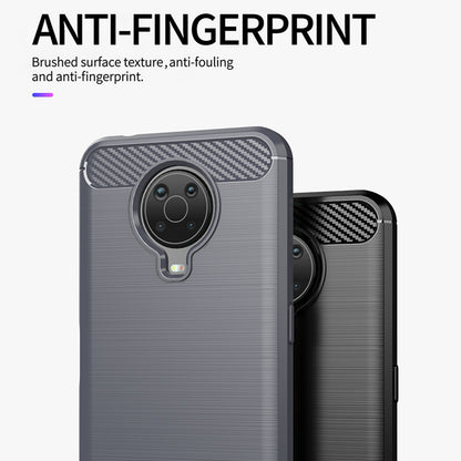 1.8mm Lightweight Brushed Surface TPU Back Case Carbon Fiber Texture Phone Protective Cover for Nokia G10/G20