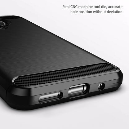 1.8mm Lightweight Brushed Surface TPU Back Case Carbon Fiber Texture Phone Protective Cover for Nokia G10/G20