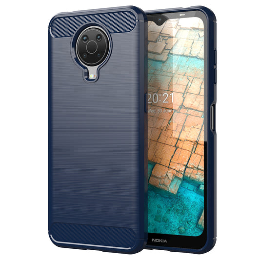 1.8mm Lightweight Brushed Surface TPU Back Case Carbon Fiber Texture Phone Protective Cover for Nokia G10/G20
