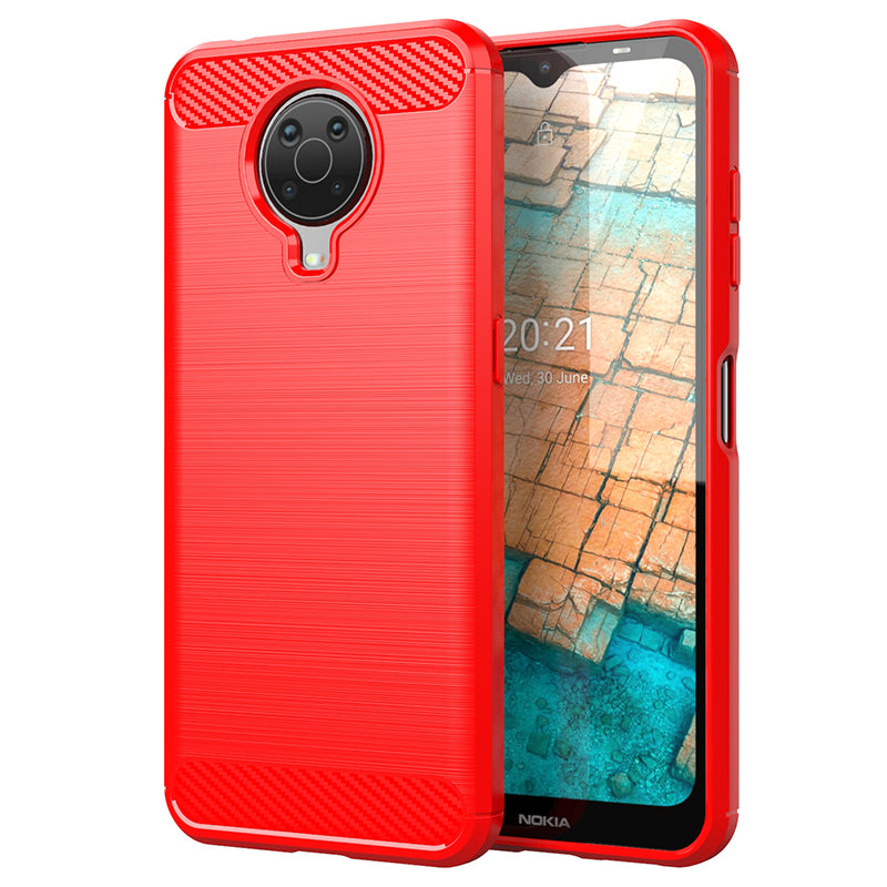1.8mm Lightweight Brushed Surface TPU Back Case Carbon Fiber Texture Phone Protective Cover for Nokia G10/G20