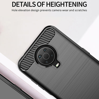 1.8mm Lightweight Brushed Surface TPU Back Case Carbon Fiber Texture Phone Protective Cover for Nokia G10/G20
