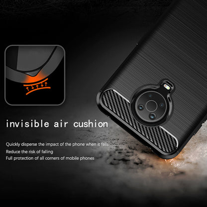 1.8mm Lightweight Brushed Surface TPU Back Case Carbon Fiber Texture Phone Protective Cover for Nokia G10/G20