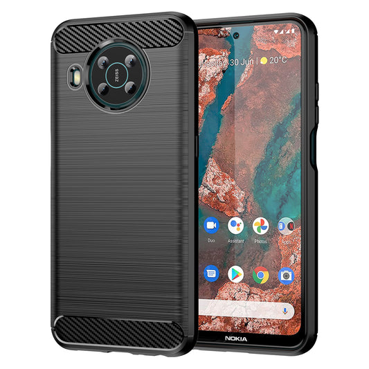 1.8mm Shockproof Protection Brushed Surface TPU Case Carbon Fiber Texture Phone Back Protector Cover for Nokia X100