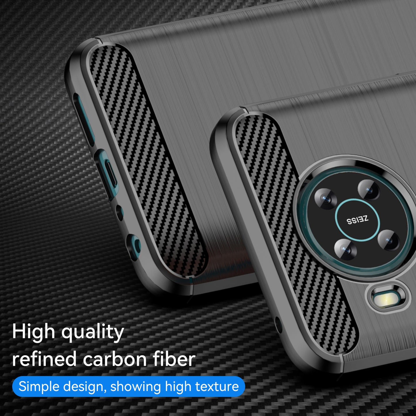 1.8mm Shockproof Protection Brushed Surface TPU Case Carbon Fiber Texture Phone Back Protector Cover for Nokia X100