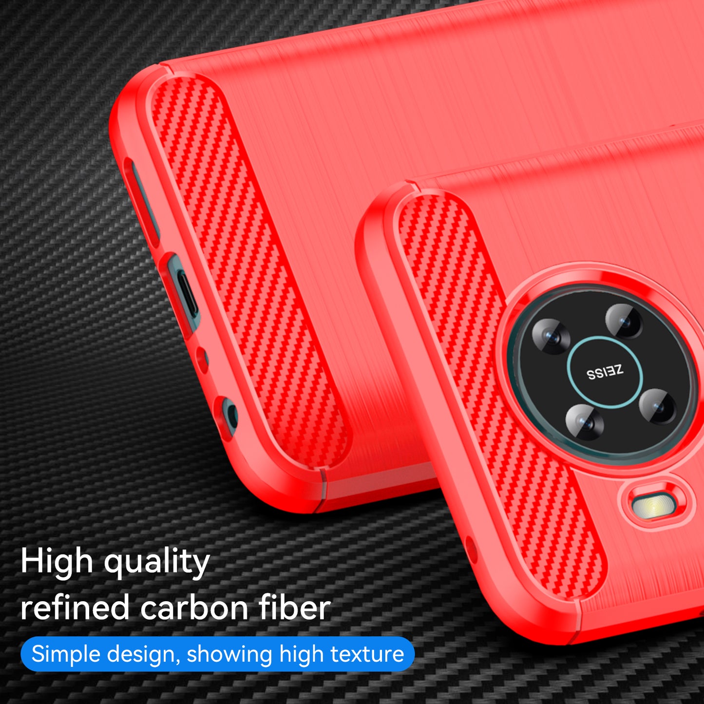 1.8mm Shockproof Protection Brushed Surface TPU Case Carbon Fiber Texture Phone Back Protector Cover for Nokia X100