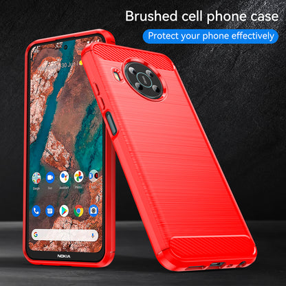 1.8mm Shockproof Protection Brushed Surface TPU Case Carbon Fiber Texture Phone Back Protector Cover for Nokia X100