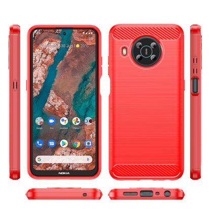 1.8mm Shockproof Protection Brushed Surface TPU Case Carbon Fiber Texture Phone Back Protector Cover for Nokia X100