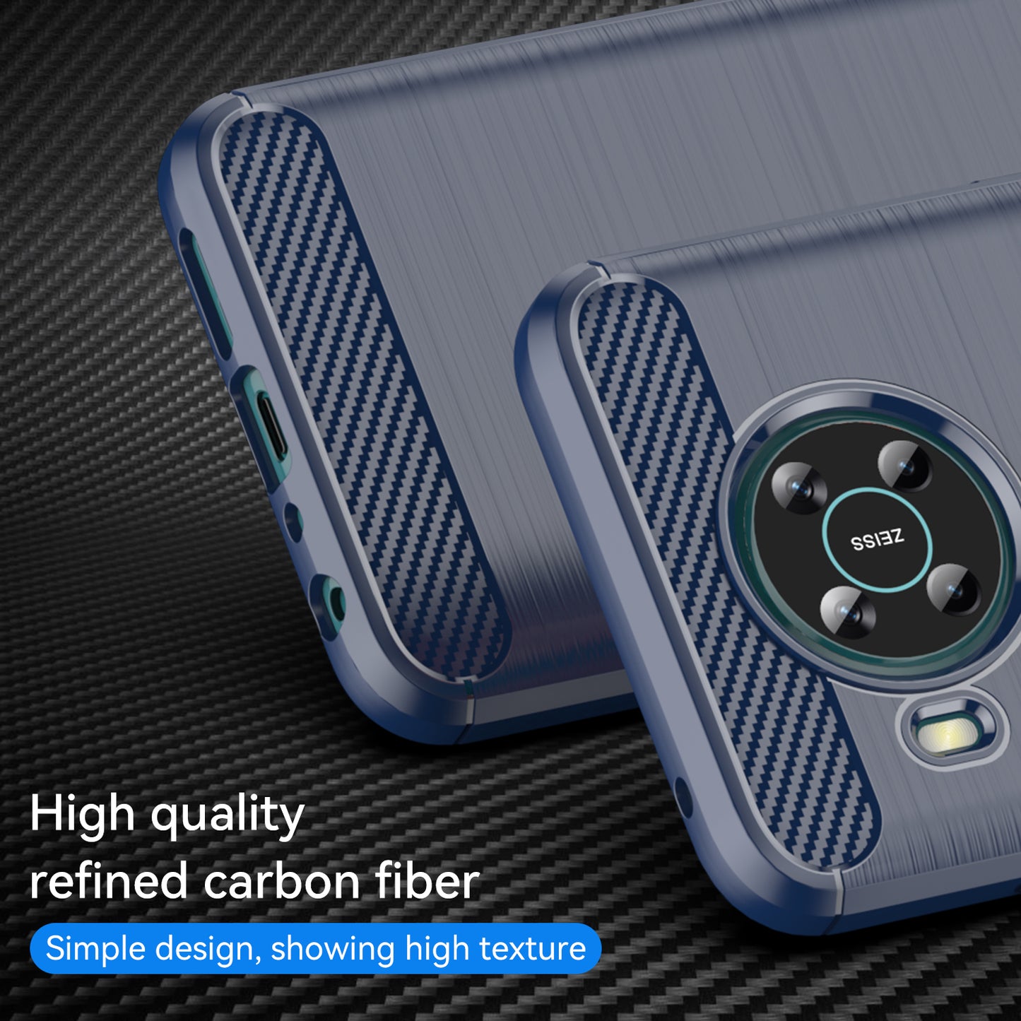 1.8mm Shockproof Protection Brushed Surface TPU Case Carbon Fiber Texture Phone Back Protector Cover for Nokia X100