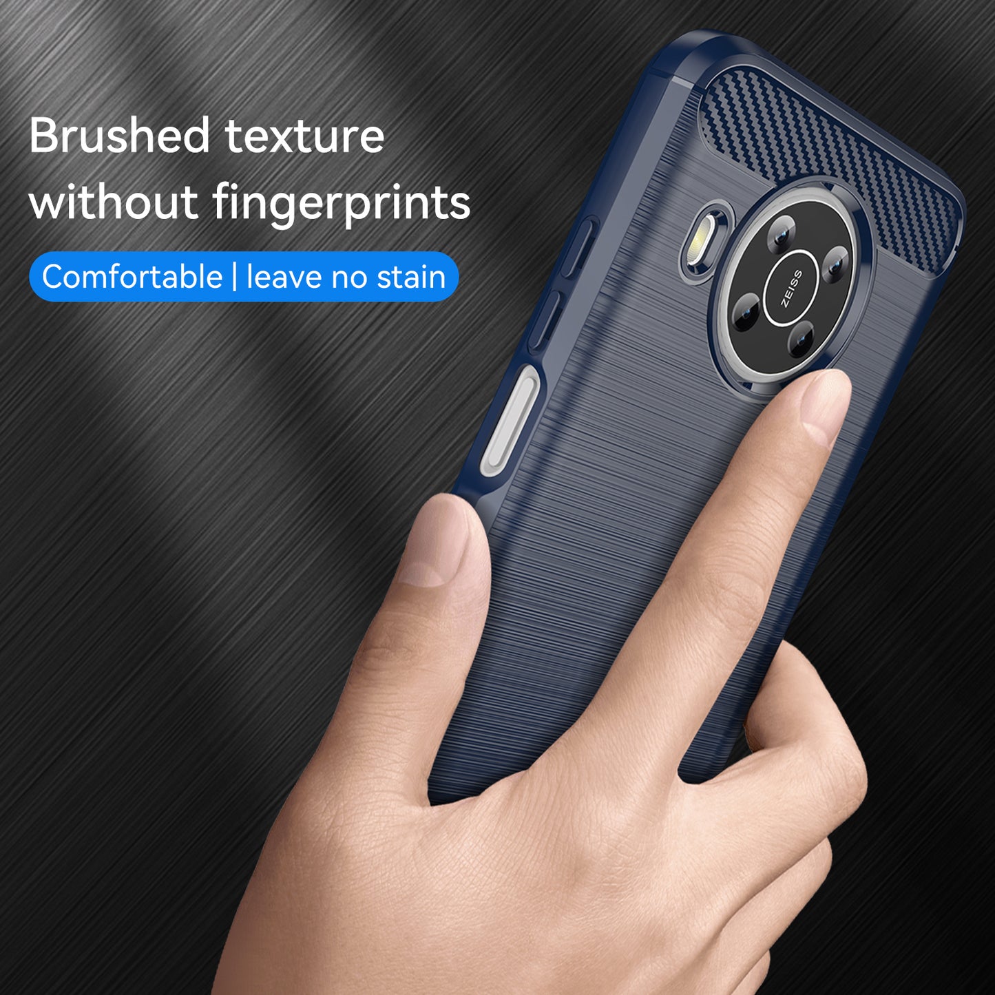1.8mm Shockproof Protection Brushed Surface TPU Case Carbon Fiber Texture Phone Back Protector Cover for Nokia X100