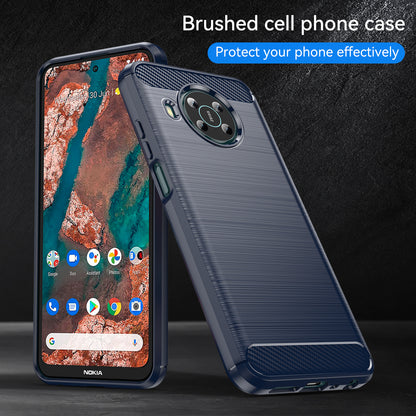 1.8mm Shockproof Protection Brushed Surface TPU Case Carbon Fiber Texture Phone Back Protector Cover for Nokia X100