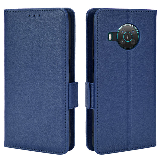 For Nokia X100 / X10 / X20 PU Leather Flip Folio Cover Litchi Texture Wallet Stand Soft TPU Protective Interior Case
