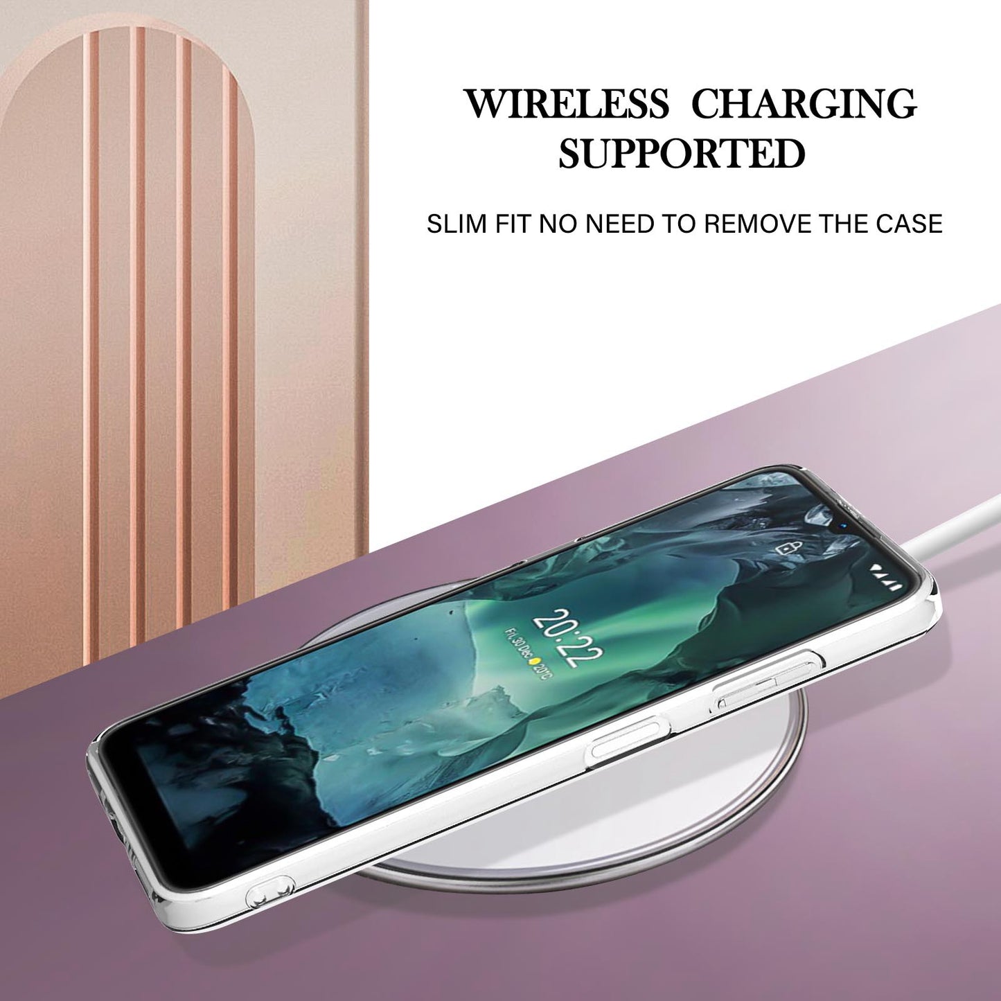 YB IMD Series-2 Phone Case for Nokia G21/G11, Soft Touch Electroplating Frame IMD Marble Pattern TPU Cover