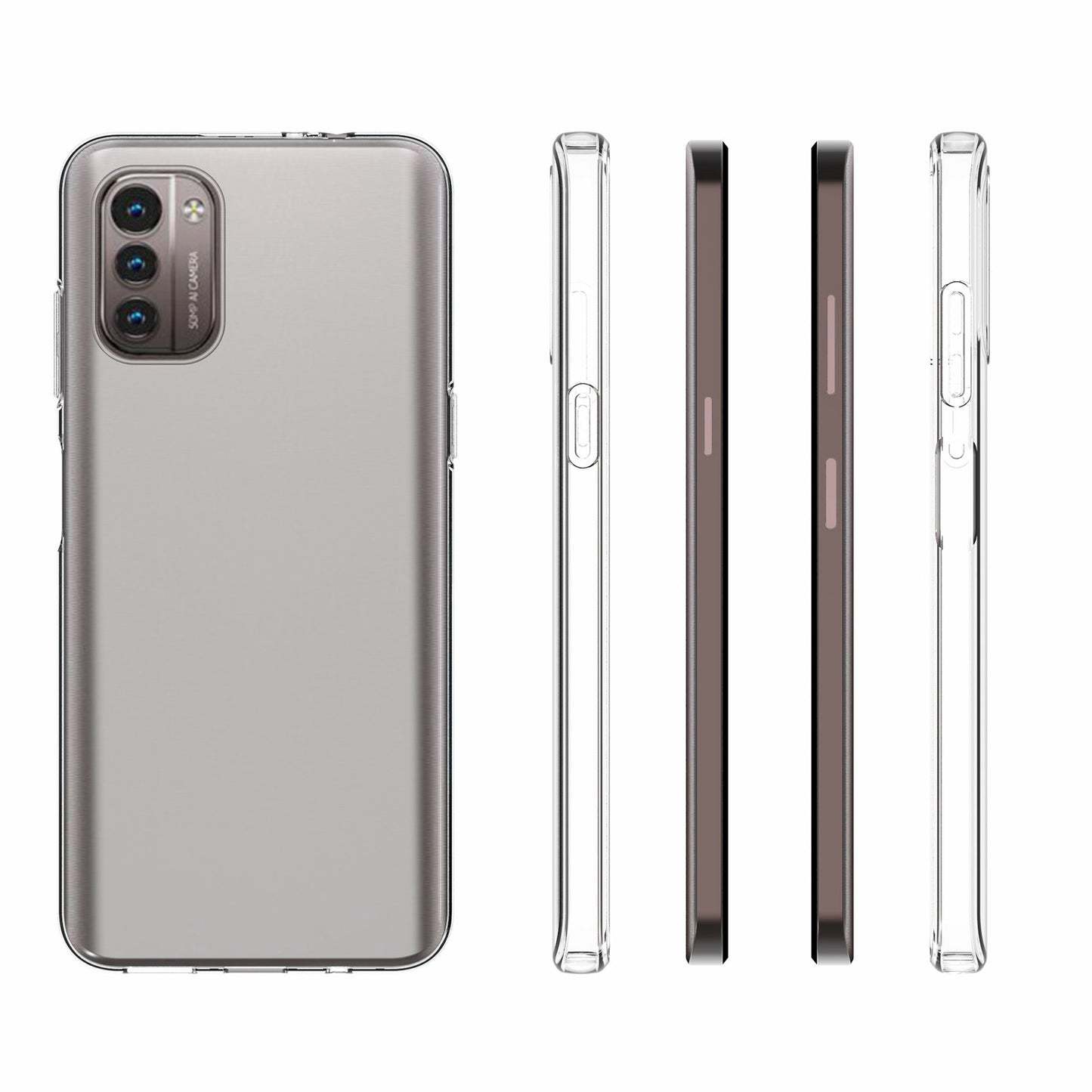 10Pcs/Pack Protective Case for Nokia G21, Clear TPU Precise Cutouts Inner Watermark-Free Anti-Drop Phone Cover