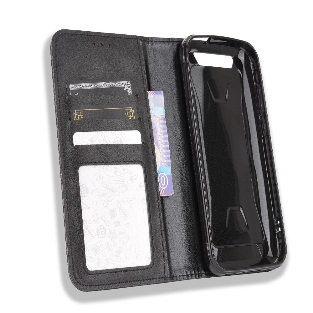 Vintage Style Leather Wallet Stand Case for Blackview BV5500/BV5500 Pro/BV5500 Plus