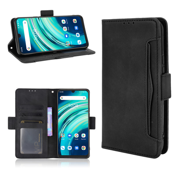 Multiple Card Slots Wallet Stand PU Leather Mobile Phone Cover Case for Umidigi A9 Pro