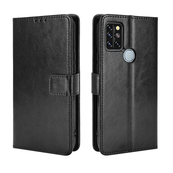 Wallet Stand Phone Cover for Umidigi A9 Pro Crazy Horse Texture Leather Shell