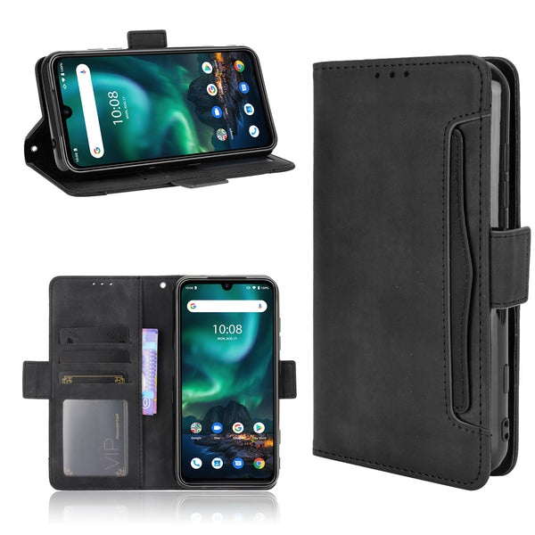 Leather Phone Wallet Design Stand Feature Protective Cover Case with Multiple Card Slots for UMIDIGI Bison