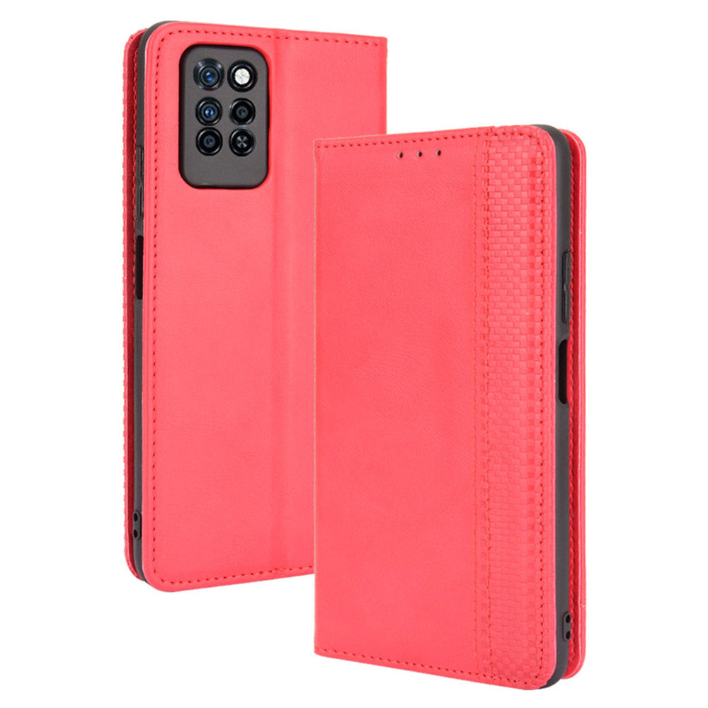 Retro Style PU Leather Flip Magnetic Stand Flip Protective Cover for Infinix Note 10 Pro/Note 10 Pro NFC