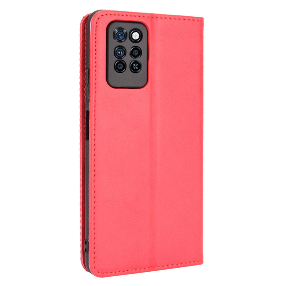 Retro Style PU Leather Flip Magnetic Stand Flip Protective Cover for Infinix Note 10 Pro/Note 10 Pro NFC