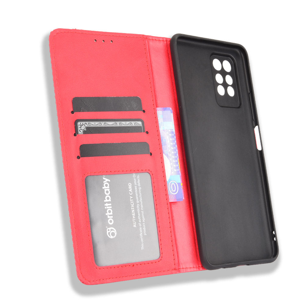 Retro Style PU Leather Flip Magnetic Stand Flip Protective Cover for Infinix Note 10 Pro/Note 10 Pro NFC