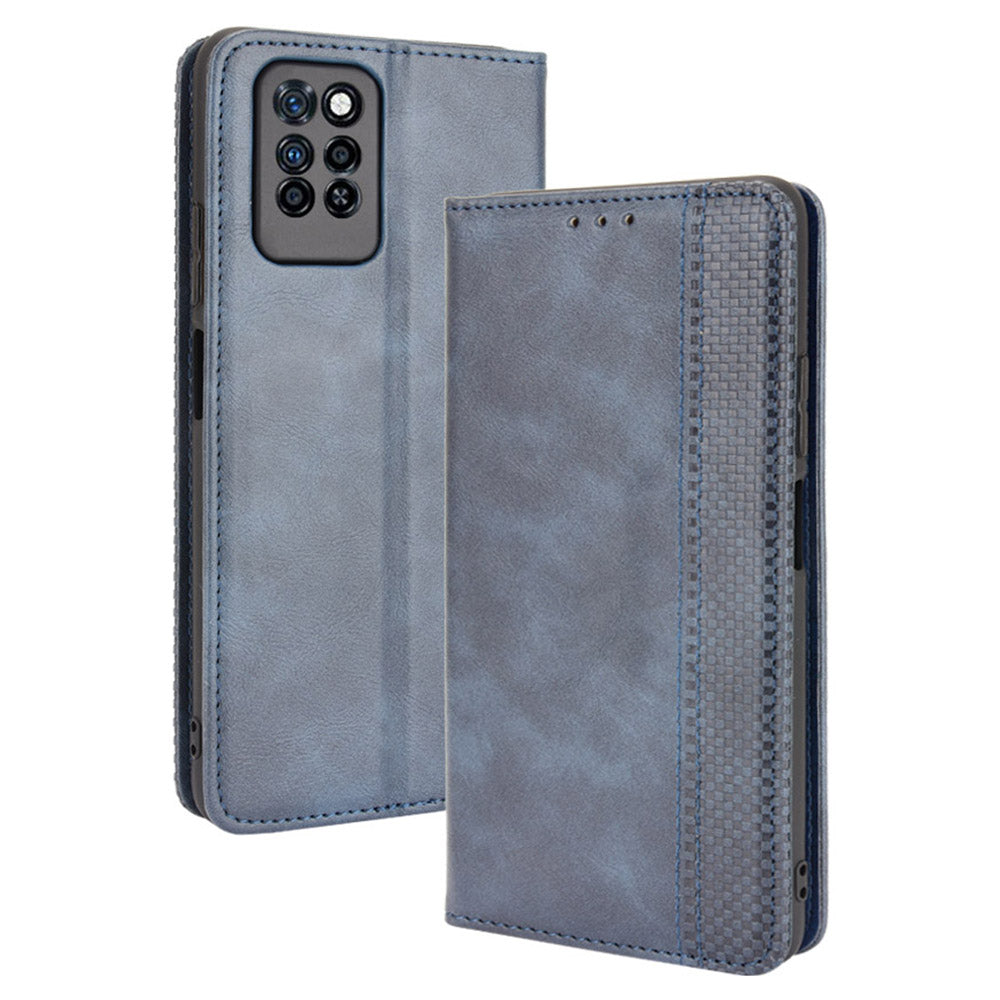 Retro Style PU Leather Flip Magnetic Stand Flip Protective Cover for Infinix Note 10 Pro/Note 10 Pro NFC