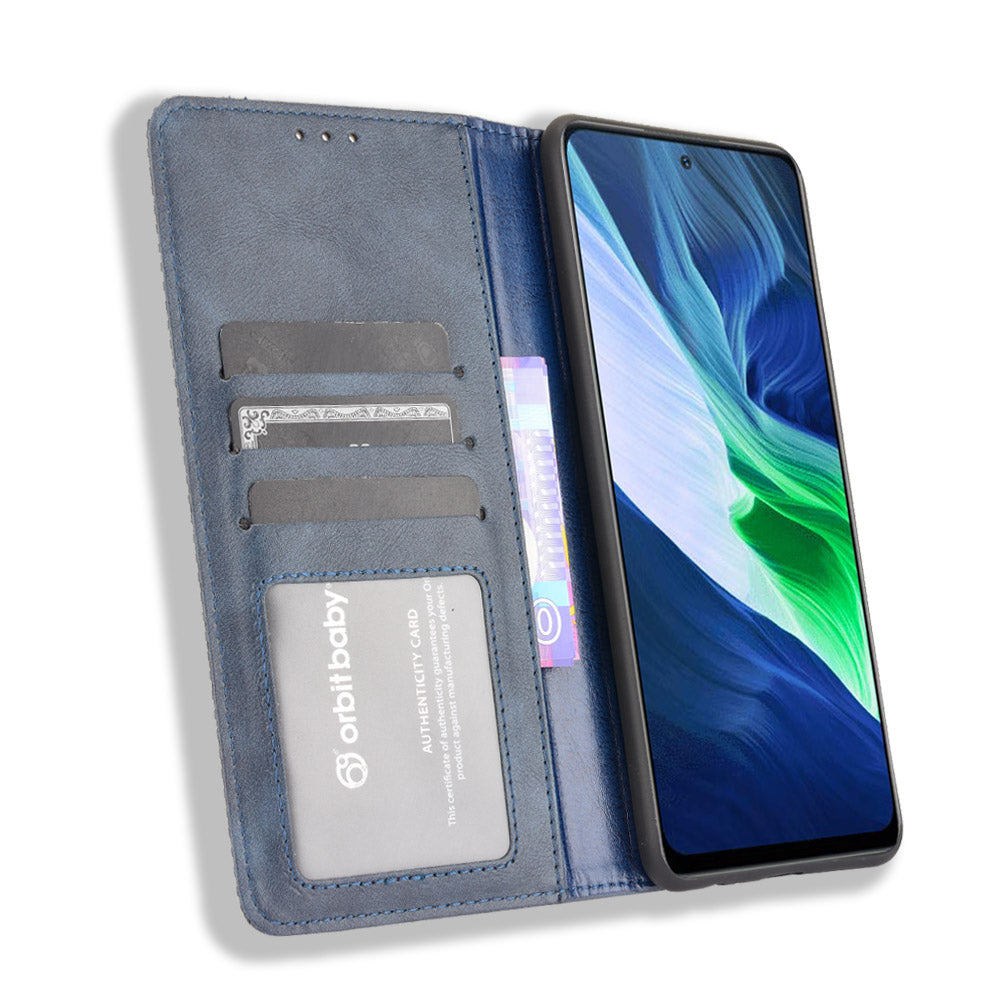 Retro Style PU Leather Flip Magnetic Stand Flip Protective Cover for Infinix Note 10 Pro/Note 10 Pro NFC