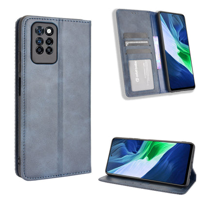Retro Style PU Leather Flip Magnetic Stand Flip Protective Cover for Infinix Note 10 Pro/Note 10 Pro NFC