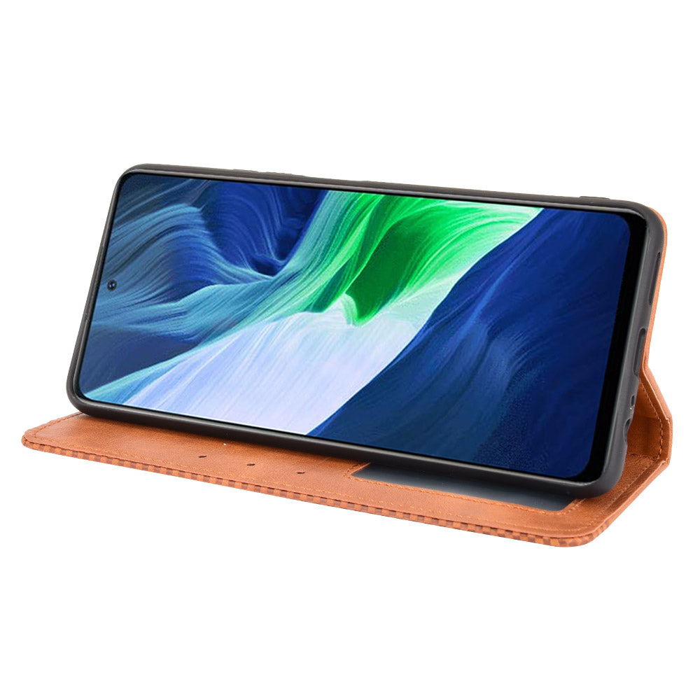 Retro Style PU Leather Flip Magnetic Stand Flip Protective Cover for Infinix Note 10 Pro/Note 10 Pro NFC