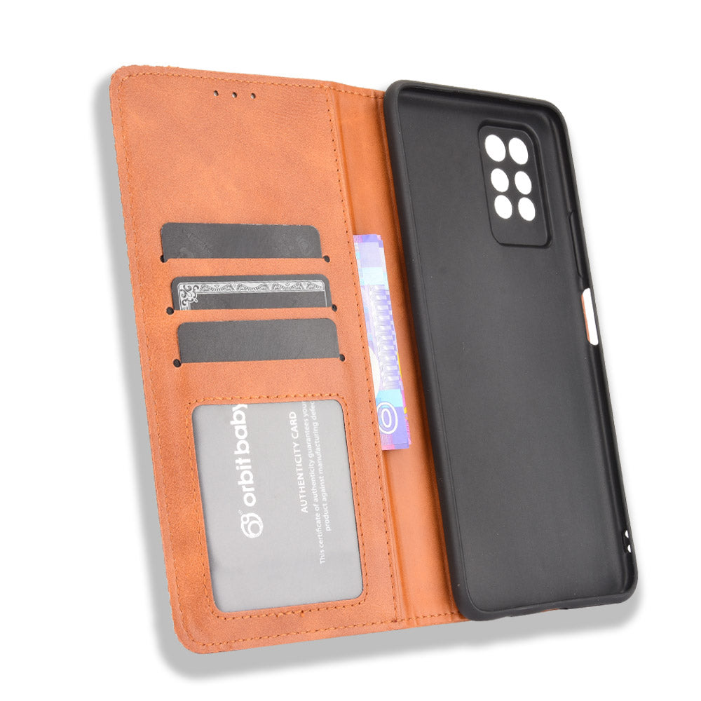 Retro Style PU Leather Flip Magnetic Stand Flip Protective Cover for Infinix Note 10 Pro/Note 10 Pro NFC