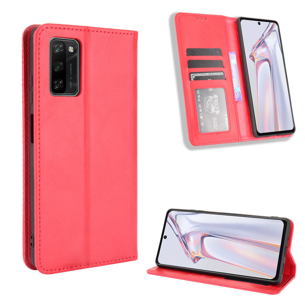 Retro Style PU Leather Flip Magnetic Stand Flip Protective Cover for Blackview A100