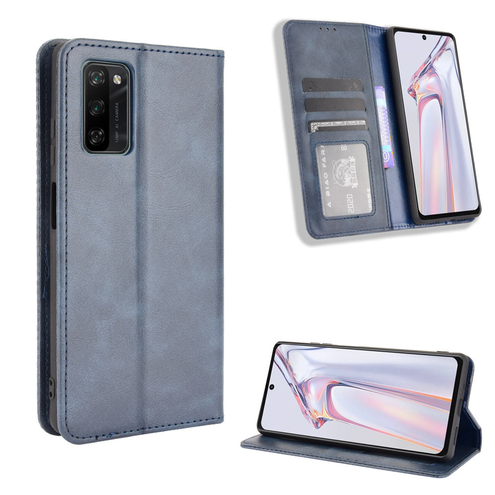 Retro Style PU Leather Flip Magnetic Stand Flip Protective Cover for Blackview A100
