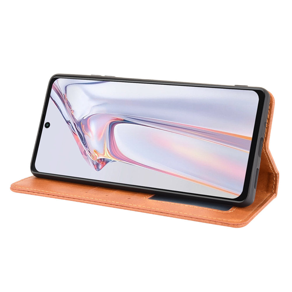 Retro Style PU Leather Flip Magnetic Stand Flip Protective Cover for Blackview A100