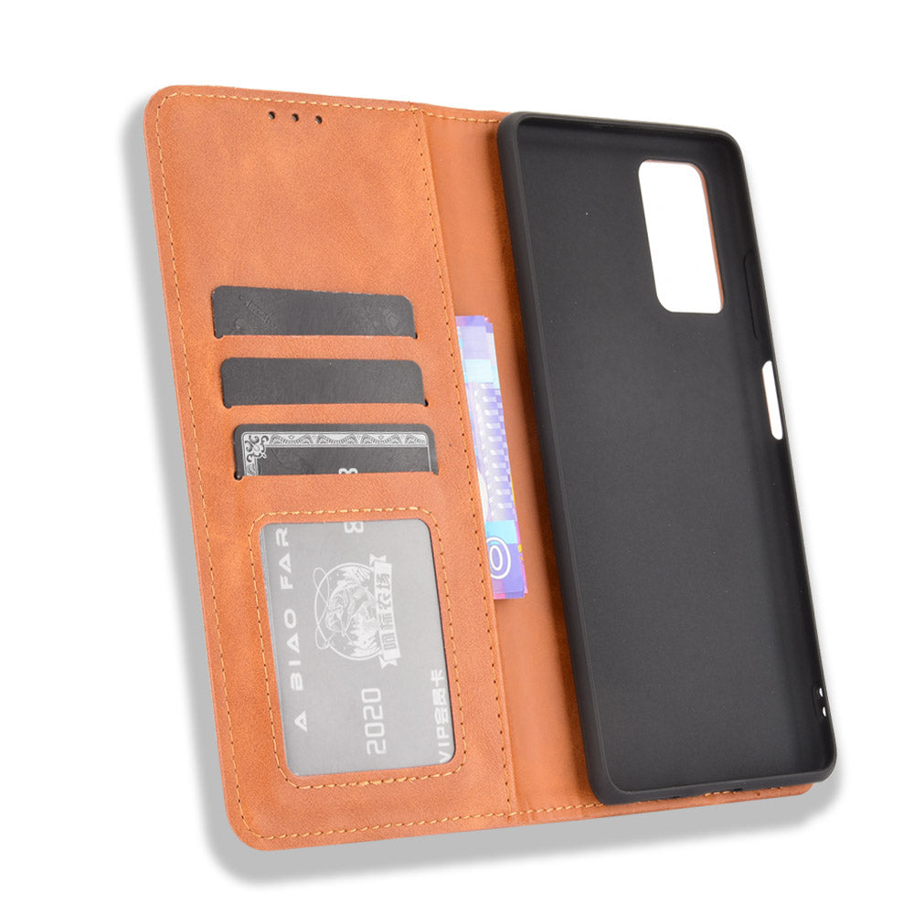 Retro Style PU Leather Flip Magnetic Stand Flip Protective Cover for Blackview A100