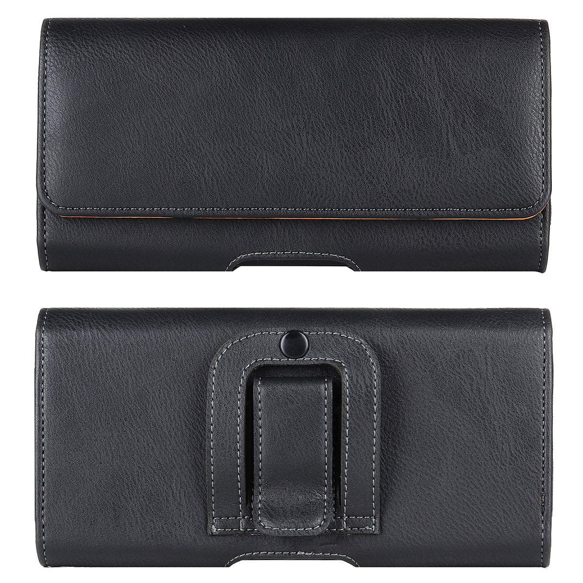 Phone Holster (17.8x8.8x2.5cm) Horizontal Waist Pouch Premium Leather Belt Case with Belt Clip Loops