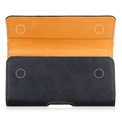 Phone Holster (17.8x8.8x2.5cm) Horizontal Waist Pouch Premium Leather Belt Case with Belt Clip Loops