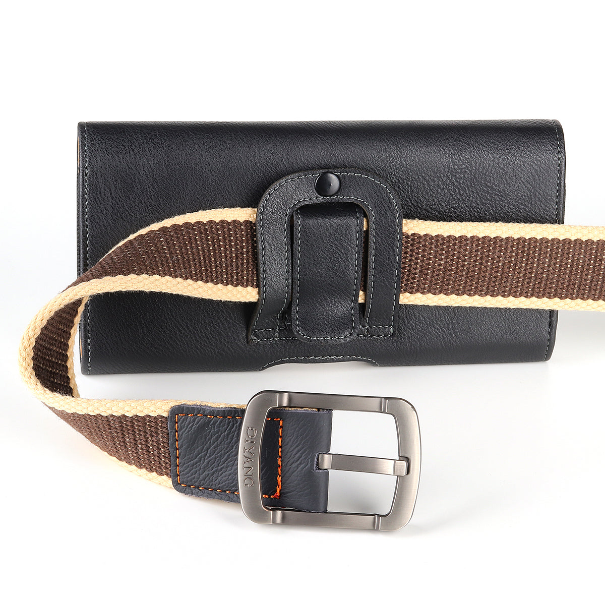 Phone Holster (17.8x8.8x2.5cm) Horizontal Waist Pouch Premium Leather Belt Case with Belt Clip Loops