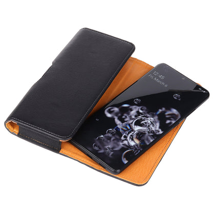 Phone Holster (17.8x8.8x2.5cm) Horizontal Waist Pouch Premium Leather Belt Case with Belt Clip Loops