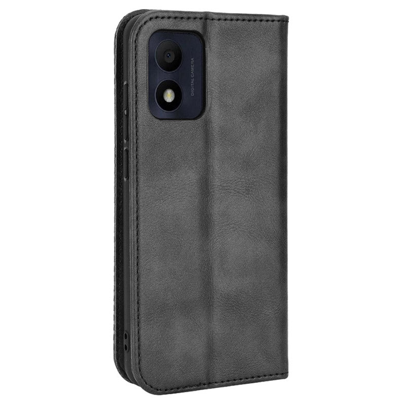 For TCL 303/Alcatel 1B (2022) Anti-fall Auto Closing Magnetic Mosaic Imprinted Phone Shell Retro Texture PU Leather+TPU Wallet Stand Protector