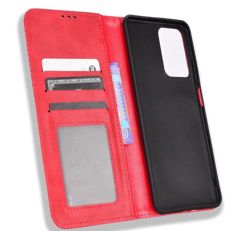 For TCL 303/Alcatel 1B (2022) Anti-fall Auto Closing Magnetic Mosaic Imprinted Phone Shell Retro Texture PU Leather+TPU Wallet Stand Protector