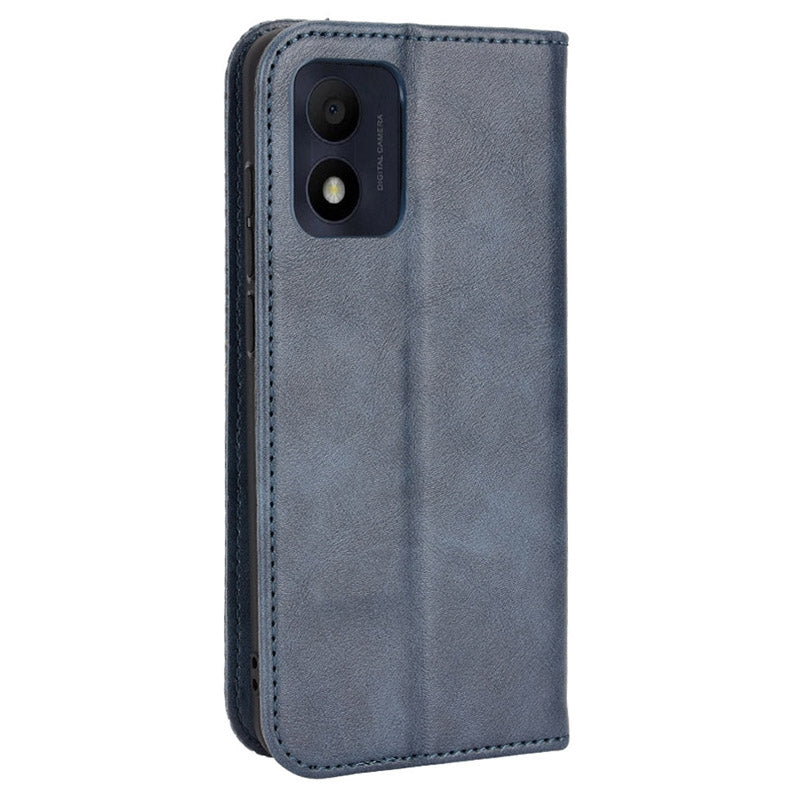 For TCL 303/Alcatel 1B (2022) Anti-fall Auto Closing Magnetic Mosaic Imprinted Phone Shell Retro Texture PU Leather+TPU Wallet Stand Protector