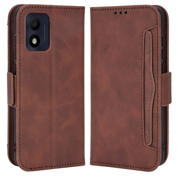 Smartphone Case for TCL 303/Alcatel 1B (2022), Magnetic Wallet Style Stand Anti-scratch Flip PU Leather Phone Cover