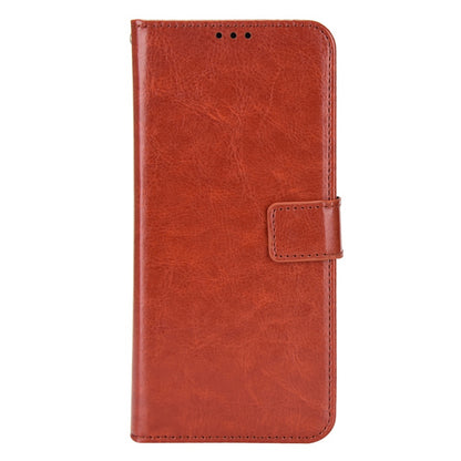 For TCL 303/Alcatel 1B (2022) Protective Phone Case Crazy Horse Texture PU Leather Shockproof Magnetic Stand Cover with Strap