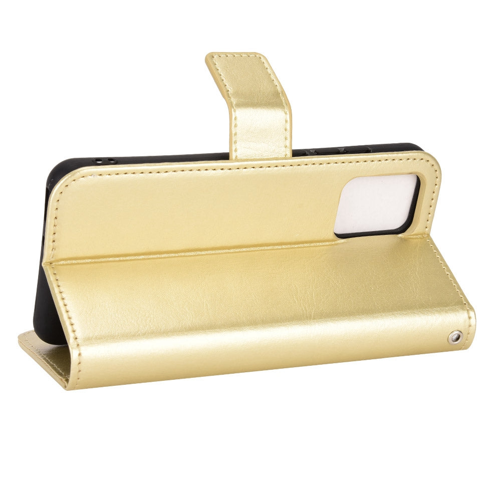 For TCL 303/Alcatel 1B (2022) Protective Phone Case Crazy Horse Texture PU Leather Shockproof Magnetic Stand Cover with Strap