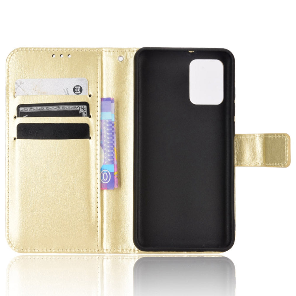 For TCL 303/Alcatel 1B (2022) Protective Phone Case Crazy Horse Texture PU Leather Shockproof Magnetic Stand Cover with Strap