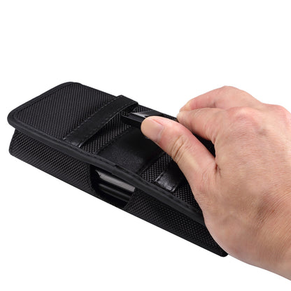 For 6.7-6.9-inch Horizontal Carrying Phone Pouch Waist Case Belt Loop Clip Holster with Dual Phone Slots + Card Slots