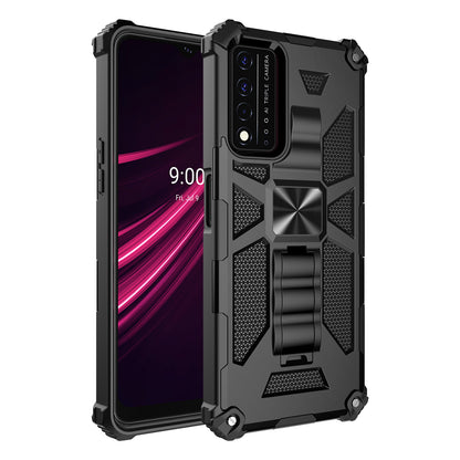 Military Grade Car Mount Kickstand Hybrid Hard PC Soft TPU Shockproof Protective Case for T-Mobile REVVL V+ 5G