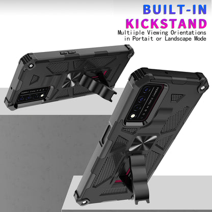 Military Grade Car Mount Kickstand Hybrid Hard PC Soft TPU Shockproof Protective Case for T-Mobile REVVL V+ 5G