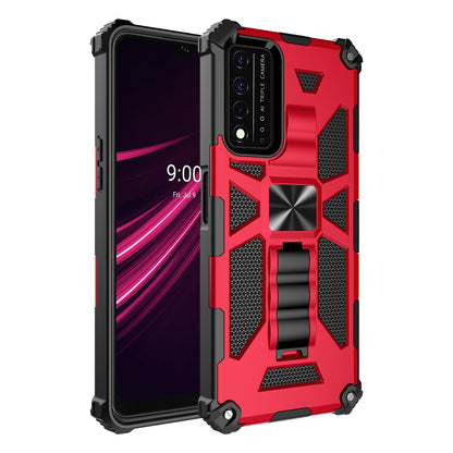 Military Grade Car Mount Kickstand Hybrid Hard PC Soft TPU Shockproof Protective Case for T-Mobile REVVL V+ 5G