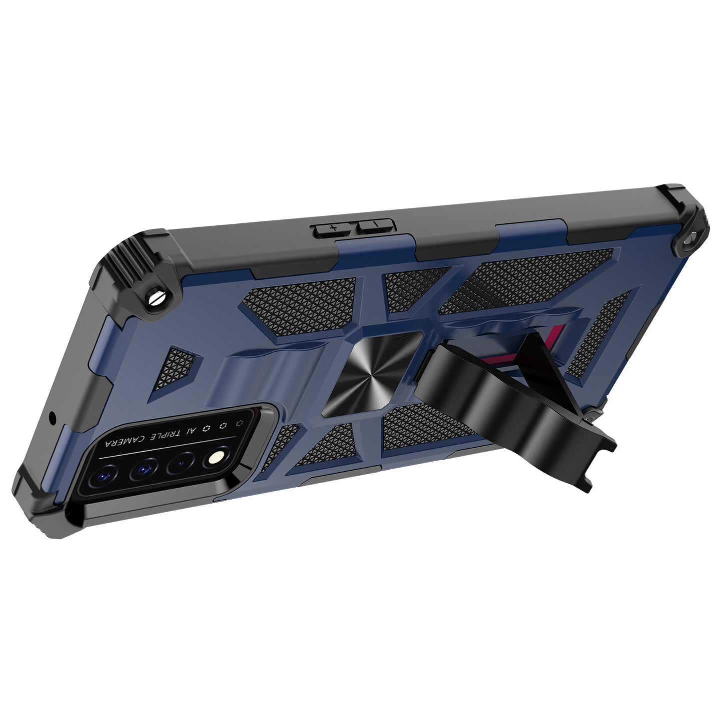 Military Grade Car Mount Kickstand Hybrid Hard PC Soft TPU Shockproof Protective Case for T-Mobile REVVL V+ 5G