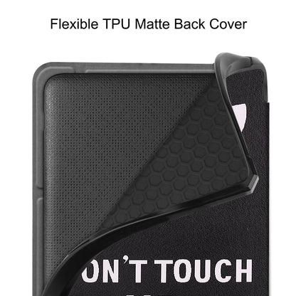 Pattern Printing Origami Stand PU Leather Case E-reader Protective Cover with Auto Wake/Sleep for Kobo Libra 2